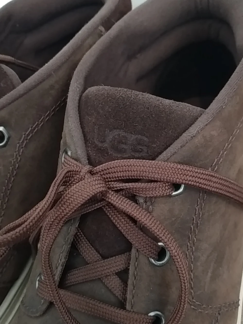 Ugg Men's Brown Leather/Suede Chukka Weather Sneakers Casual Lace-Up Waterproof
